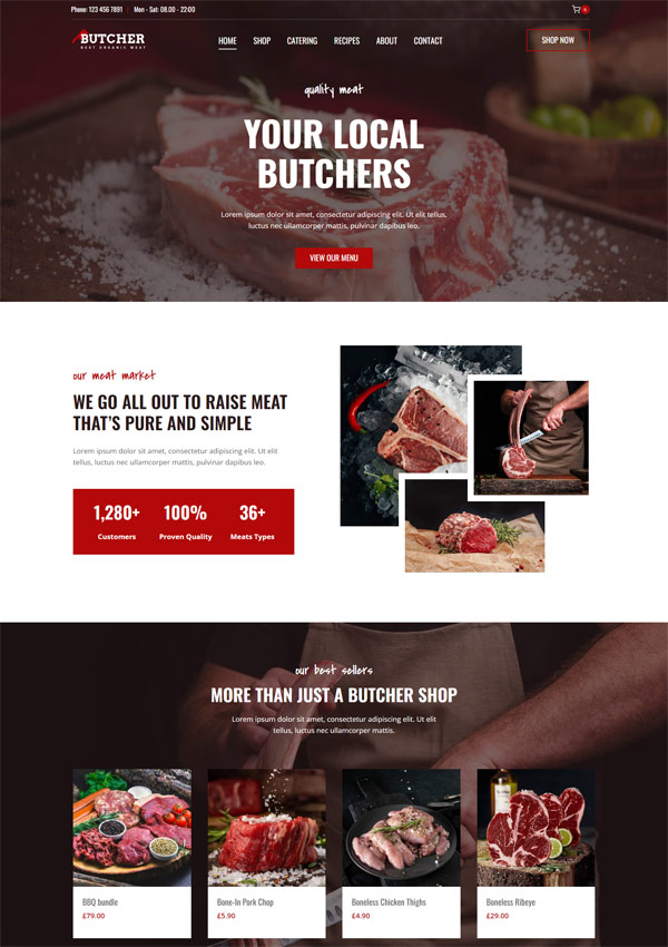 Butcher Shop WordPress Web Design