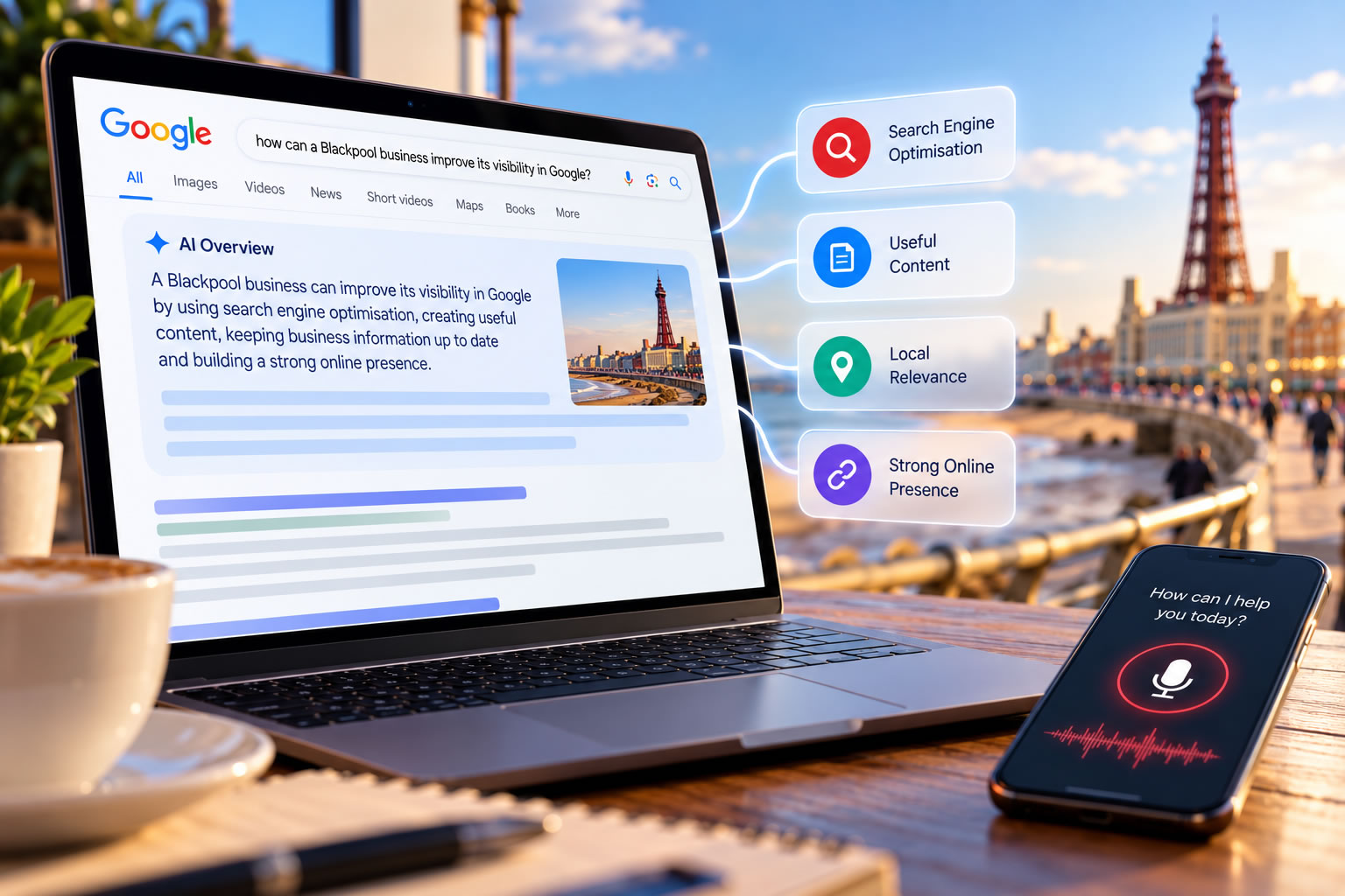 Google AI Overviews for Blackpool businesses
